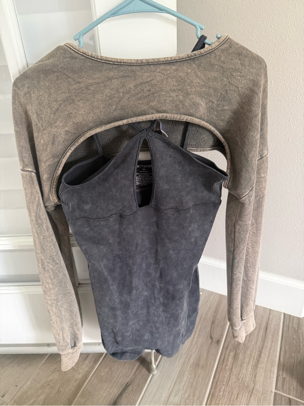 Women’s Ribbed Tank Top with Open-Back Sweater Layer